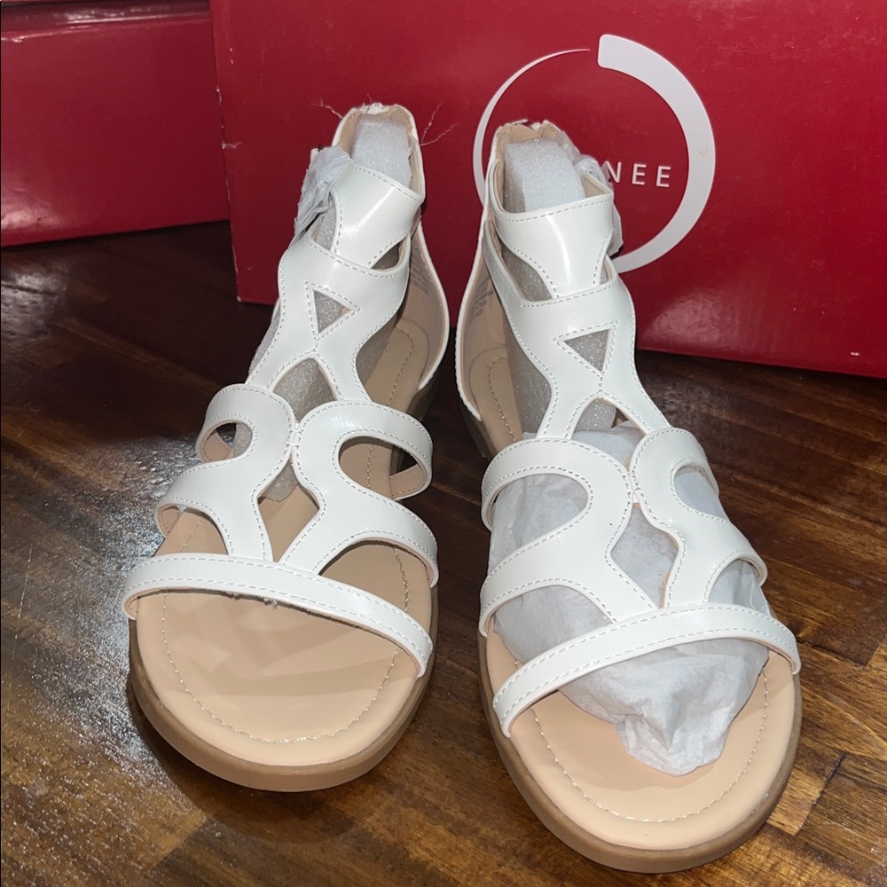 Journee Collection Cream Strappy Sandals size 9.5